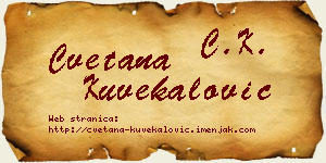 Cvetana Kuvekalović vizit kartica